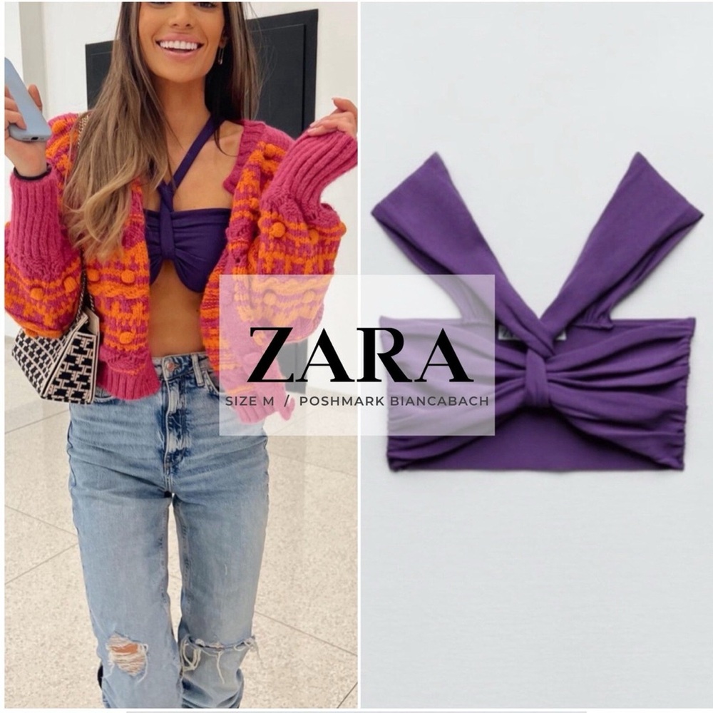 Zara Women's Purple Knit Tank Top